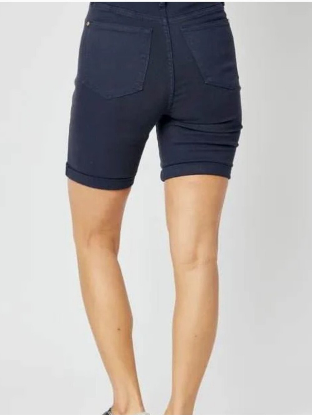 Judy Blue Dark Navy High-Waist Bermuda Shorts Large NWT - Picture 3 of 7